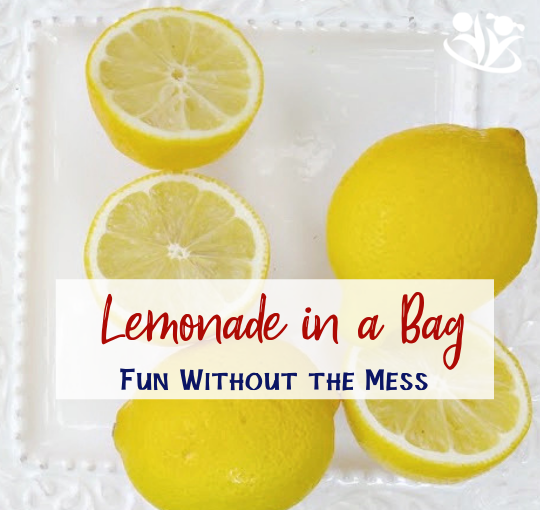 Is homemade lemonade on your summer bucket list? We have a suggestion that simplifies the process, minimizes the mess, and wows the kids - lemonade in a bag. #summer #lemonadeinabag #kidscancook #formoms #summerfun #kidsactivities