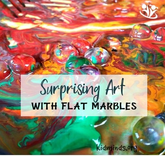 Surprising #art with flat #marbles for #kids.