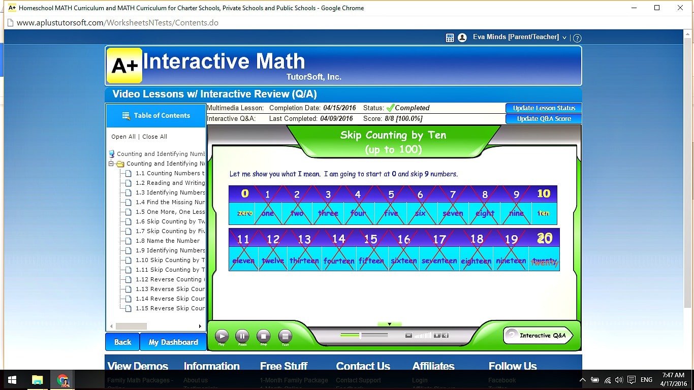 A + Interactive Math // Homeschool Math Online // mini-courses, worksheets, video lessons, tests