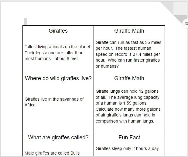 Giraffe Science Facts and questions