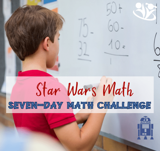 Ignite their love for math with our 7-day Star Wars Math Challenge! #starwars #math #sevendaymathchallenge #starwarsmathchallenge #elementarylearning #laughingkidslearn #funmath