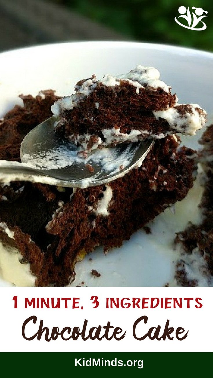 chocolate cake, one minute, three ingredients #desert #foodscience #kidsinthekitchen