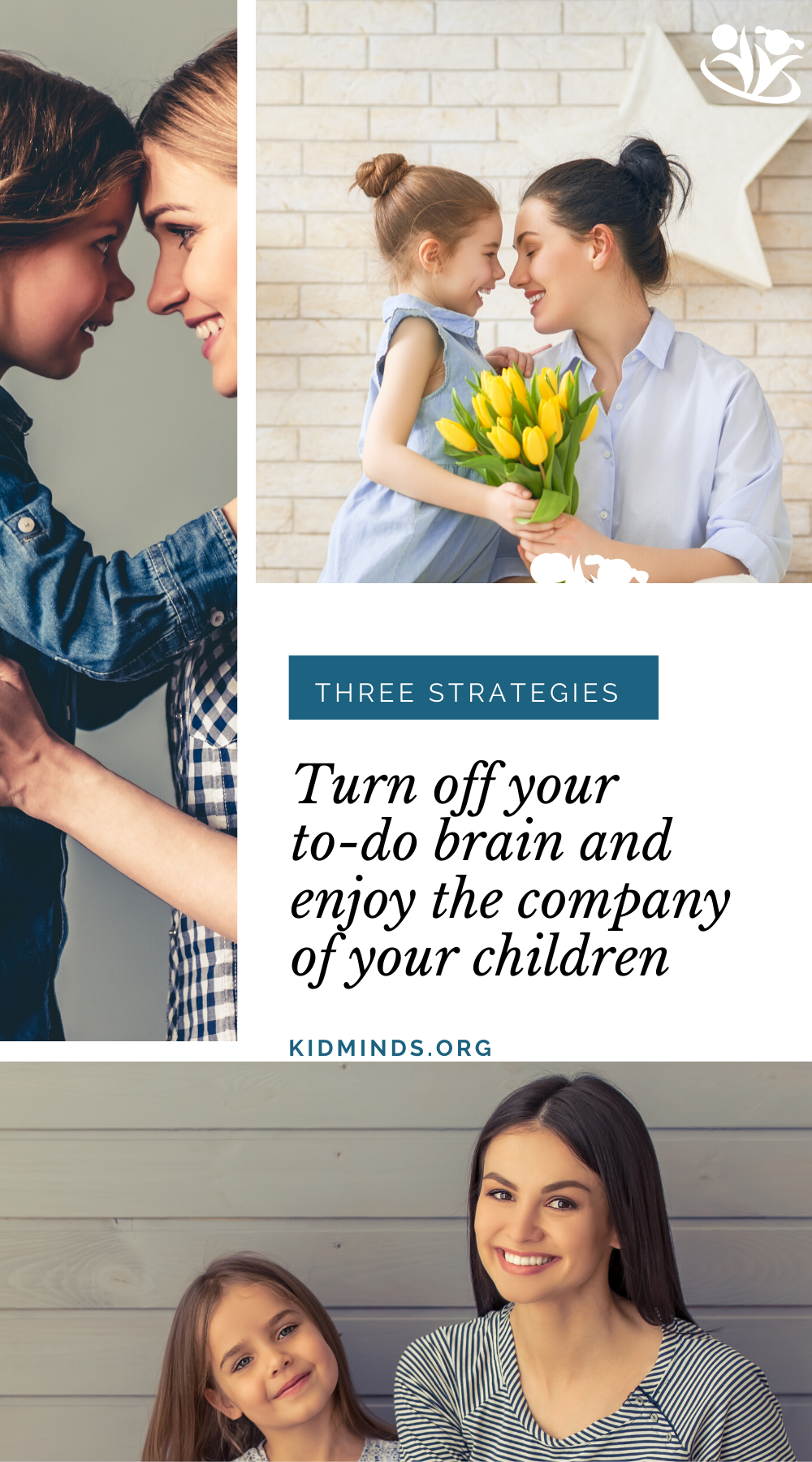 Three simple strategies to be a better mom in 15 minutes a day. It will help you slow down and just be there with your kids without doing anything or thinking of things on your to-do list. #mom