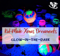 Are you looking for homemade Christmas ornaments ideas? Your kids will love to make our amazing glow in the dark ornaments using paper-mache technique and glow-in-the-dark paints. #xmas #kidmade #kidart
