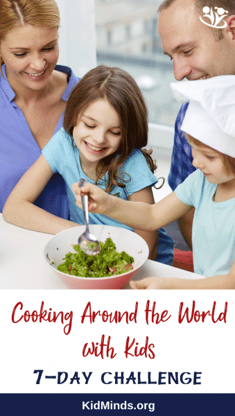 Cooking Around the World with Kids is an enjoyable activity for winter break or any time of the year. It's a great way to bond, connect, learn, and have fun with your kids!  #cookingchallenge #eatingtheworld #juniorchefs #familycooking #cookingwithkids #creativelearning #makingmemories