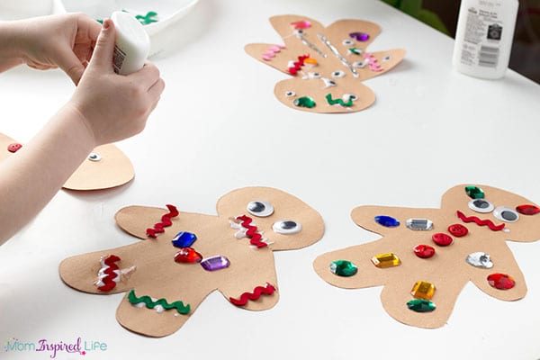 Ten fun ways to play and learn with a Gingerbread Man theme: cookies, books, art, Christmas tree ornament, science, sensory, and more. #gingerbreadman #PlayandLearn #LearningEveryDay #WinterFun #MakingMemories