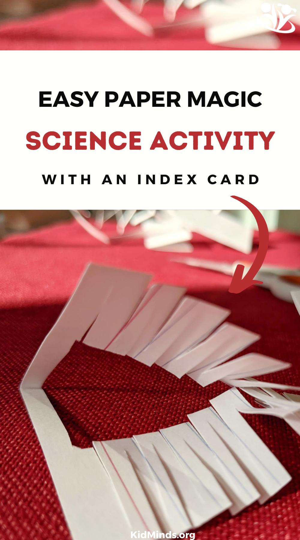 This math activity with an index card is a mind-tickling science experiment that requires no-prep and will have your kids talking for days. #paperscience #STEM #kidsactivities #kidminds #mathactivities
