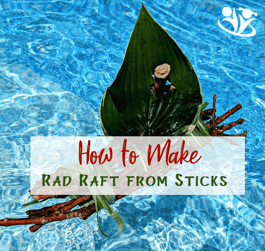 All you need to make a raft are a few natural items you can find in your own backyard or local park. You'd never guess this is a great introduction to physics and can keep your kids occupied for hours. #kidsactivities #learningthroughplay #homeschooling #parenting #play #activitiesforkids #kidminds #sensoryplay #education #children #fun #playandlearn #creativekids