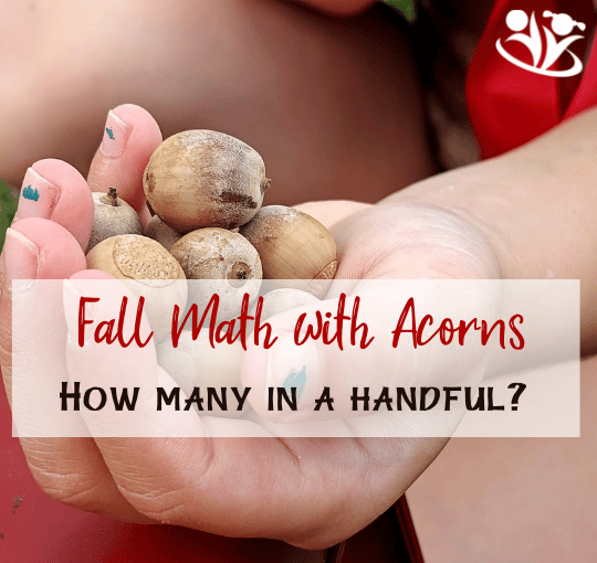 This new acorn activity is fun and an easy way to practice estimation. Print our Estimate & Count worksheet for even more learning. #kidsactivities #printables #math #acorns #fallmath #homeschooling #fall #kidminds #STEM