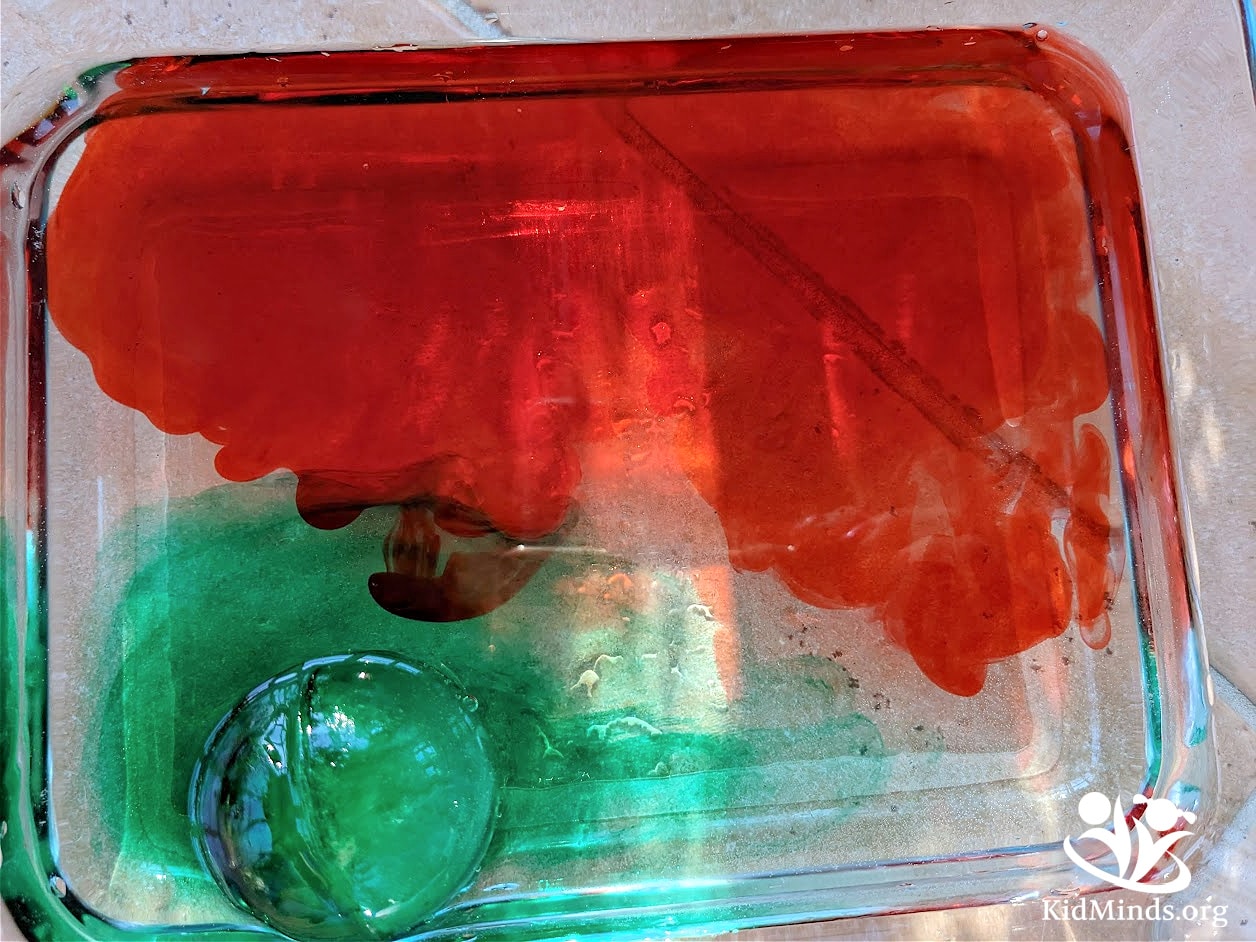 The Icy-Hot Christmas science experiment allows your kids to explore the concepts of hot and cold, water density, thermal energy, and even color mixing.  #kidsactivities #scienceforkids #elementaryeducation #kidminds #handsonlearning #christmasscience