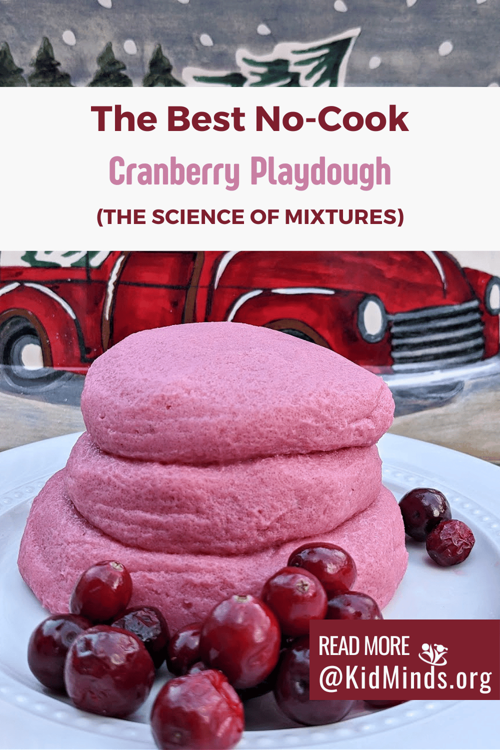 Homemade cranberry playdough is an observable and actionable science for your kids (scroll down to science printables).  #kidsactivities #cranberry #laughingkidslearn #kidminds #elementary #preschool #sensory #handsonlearning #scienceprintables #STEM