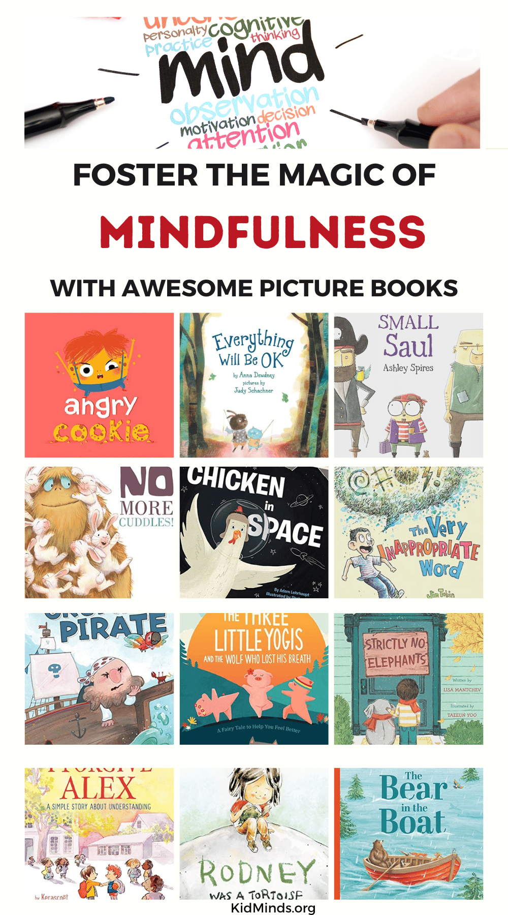 A fantastic collection of picture books about mindfulness and meditation to start a meaningful discussion and put your children on the path of developing a mindful mindset. #kidsbooks #raisingreaders #mindfulness #picturebooks #kidlit #storytime #kidminds