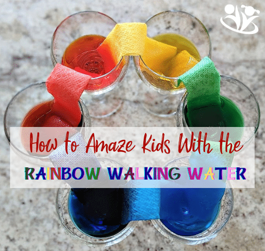 This easy and fun rainbow science activity is so pretty! Every time we do it, kids ooh and ahh in appreciation. Printables Included! #kidsactivities #handsonlearning #criticalthinking #kidminds #STEM #earlyeducation #laughingkidslearn #rainbow #homeschooling