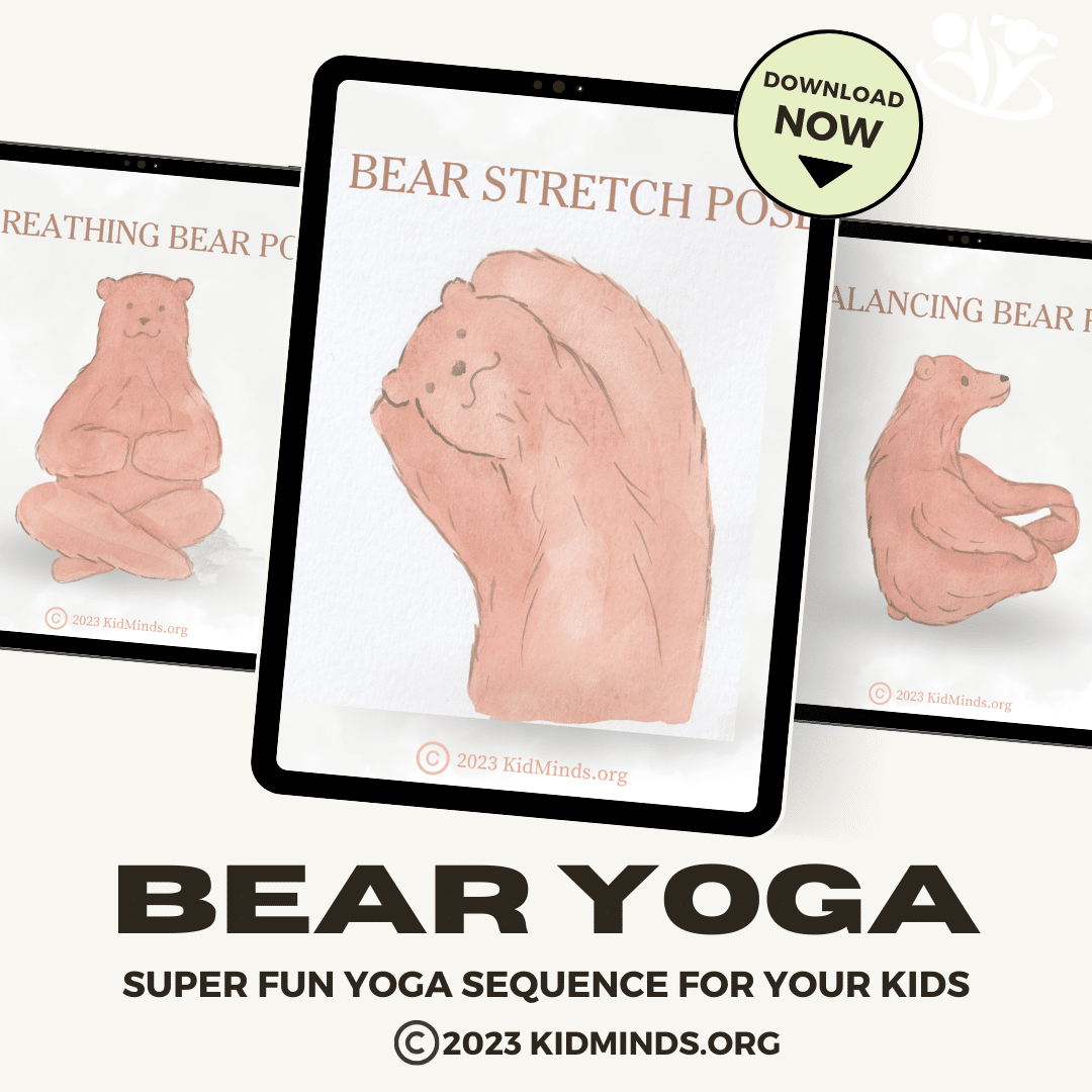 Get ready to unleash your child's inner bear with these fun and active yoga poses that will bring the magic of bears to life! #yogaforkids #kidsyoga #yoga #mindfulness #kidsactivities #childrensyoga #laughingkidslearn #earlyeducation #elementaryeducation #creativelearning #kidminds