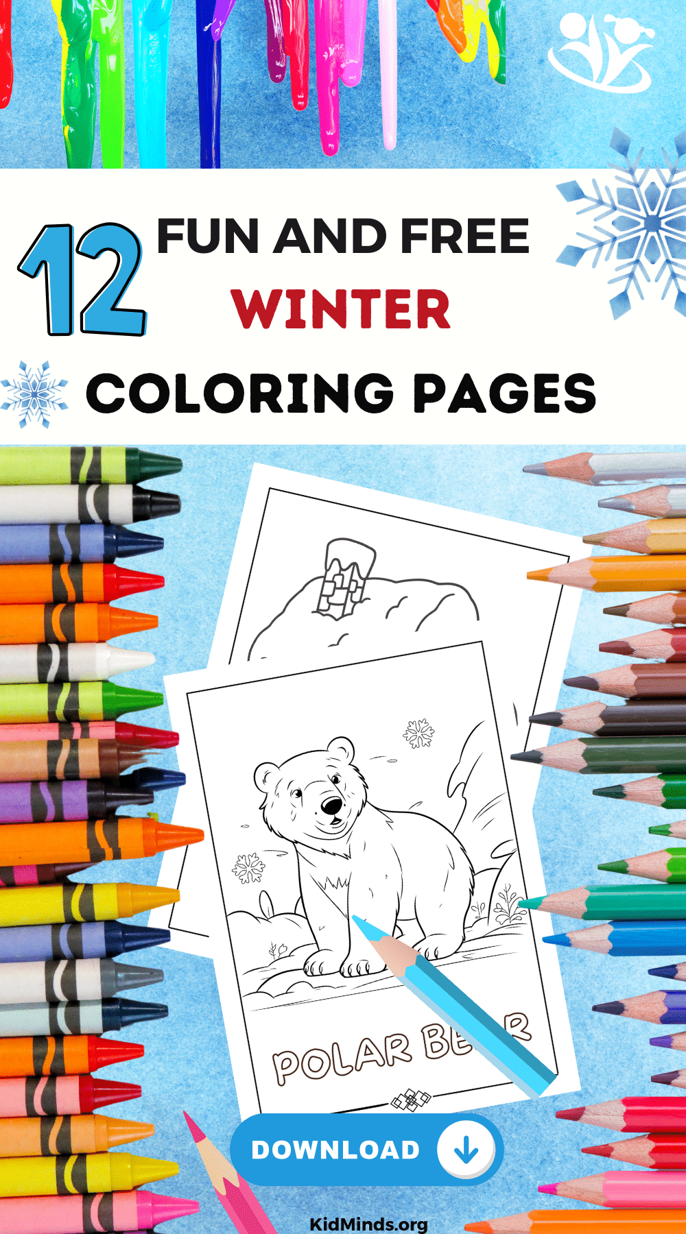 Our winter coloring pages are perfect for keeping kids entertained and engaged when it’s too cold to play outside.  #kidsactivities #winterfun #freeprintables #coloringpages #winter #kidminds